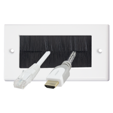 Part King Brush Wall Plate - Double - White / Black