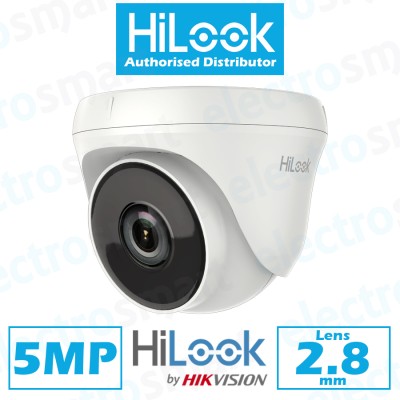 HiLook 5MP Turret CCTV Security Camera 2.8mm Lens White THC-T250