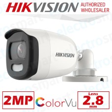 Hikvision DS-2CE10DFT-F(2.8mm) 2MP ColorVu Fixed Mini Bullet Camera 2.8mm Lens White