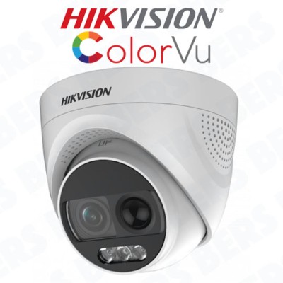 Hikvision DS-2CE72DF3T-PIRXOS(2.8mm) 2MP ColorVu PIR Siren Audio Fixed Turret Camera 2.8mm Lens White