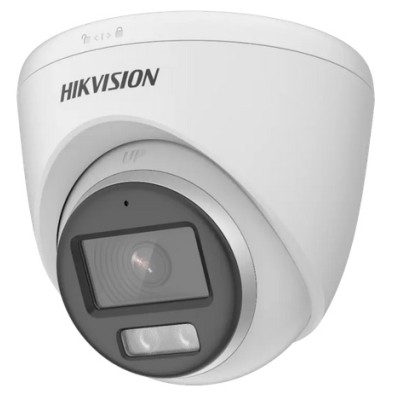 Hikvision DS-2CE72KF0T-LFS(2.8mm) 3K AoC ColorVu with Smart Hybrid Light Audio Fixed Turret Camera Mic 2.8mm Lens White