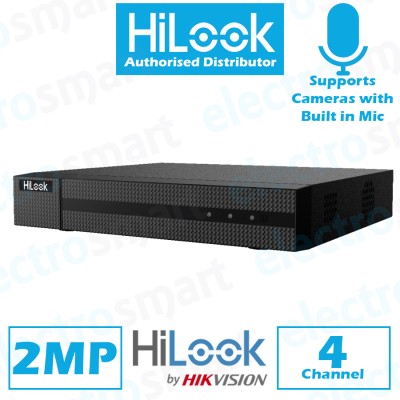 HiLook 4 Channel upto 2MP DVR Supports Audio AoC DVR-204G-F1(B)(S)