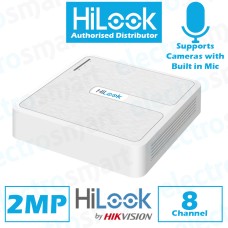 HiLook 8 Channel upto 2MP DVR Supports Audio Microphone AoC DVR-108G-F1(B)(S)