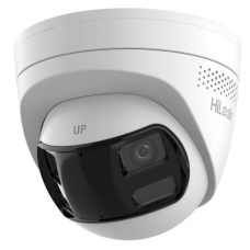 HiLook 8MP 4K 180 Degree Stitched Wide Angle Smart Hybrid Light ColorVu Turret Network IP PoE CCTV Security Camera Built in Microphone 2.8mm Lens White IPC-T280HAD-LUF/SL