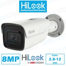 HiLook 8MP 4K Bullet Network IP PoE CCTV Security Camera Varifocal Lens White IPC-B680H-Z(2.8-12mm)