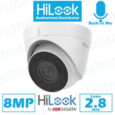HiLook 8MP 4K Turret Network IP PoE CCTV Security Camera 2.8mm Lens White IPC-T280H-UF(2.8mm)