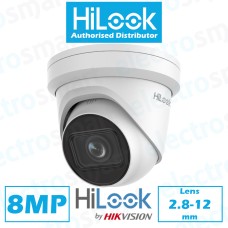 HiLook 8MP 4K Turret Network IP PoE CCTV Security Camera Varifocal Lens White IPC-T680H-Z(2.8-12mm)