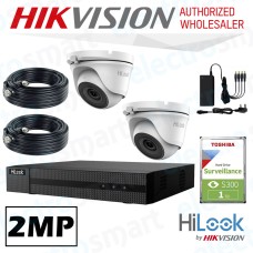 HiLook 2MP KIT 2 x Cameras 1 x DVR 1TB 20m Cables Power Supply CCTV Security Kit