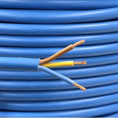 Beetronic 50m 2.5mm² Blue Arctic Grade 3 Core PVC Flex Cable 3183AG Caravan Outdoor Mains 240v Wire