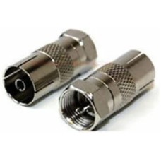 ASCL 4 x Coax Socket Female to F Plug Male Connector Adaptor TV Satellite Aerial Cable Lead Convertor