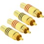 electrosmart Pack of 4 Gold Plated RCA/Phono Male Plug Connectors with Cable Protector 