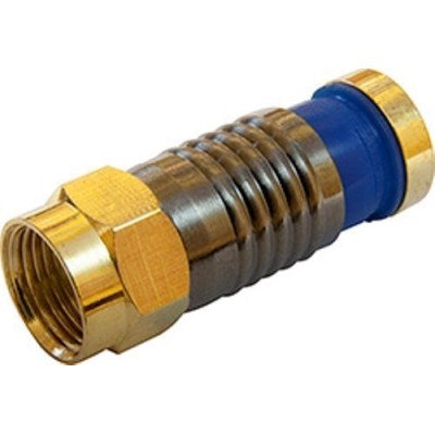 25 Gold Snap Seal Compression Type F Plug Connectors for RG6 WF100 Coax Cable