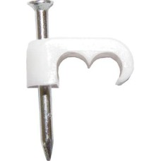 ASCL 25 x White Cable Clips for Twin Satellite Coaxial Cable