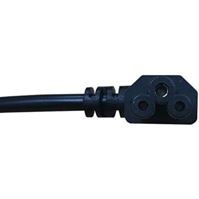 electrosmart 3m Black C5 Clover Cloverleaf 90 Degree Angled Mains Cable Lead to UK Plug