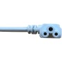 electrosmart 3m White C5 Clover Cloverleaf 90 Degree Angled Mains Cable Lead to UK Plug