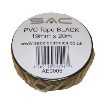 20m x 19mm PVC Tape - Black