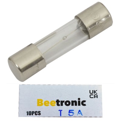 Beetronic 10 x T5A Glass Fuses 5 Amp Slow Blow Time Delay