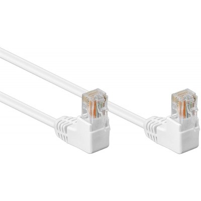 Beetronic 2m Angled to Angled Cat5e Ethernet Network Patch Cable Cable - White