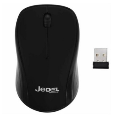 Jedel Wireless Optical Mouse with Nano USB Dongle - Black