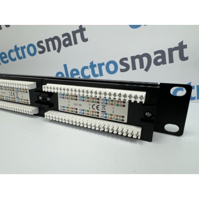 Part King 24 Port 1U CAT5e Krone and 110 Dual IDC UTP Patch Panel for 19" Network Data Cabinet