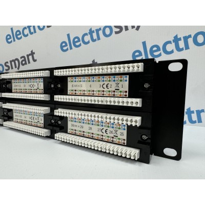 Part King 48 Port 2U CAT6 Krone and 110 Dual IDC UTP Patch Panel for 19" Network Data Cabinet