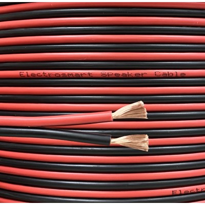 electrosmart Red/Black 14AWG Multi Strand Speaker Cable Wire for Home HiFi/Car Surround Sound Audio etc