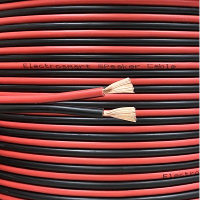 electrosmart Red/Black 14AWG Multi Strand Speaker Cable Wire for Home HiFi/Car Surround Sound Audio etc