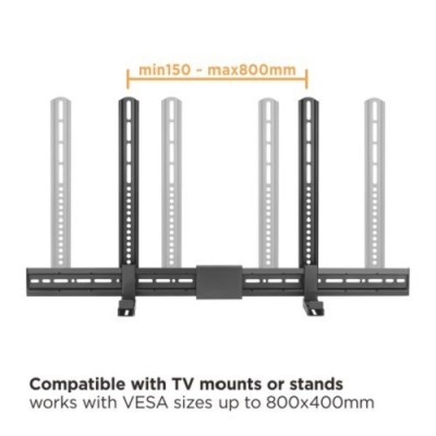 Part King Universal Adjustable Soundbar Speaker Bracket Mount Holder Above Below TV VESA