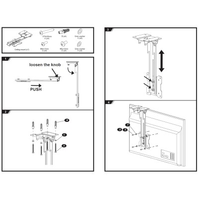 Part King Fold Up Down Away TV Ceiling Mount Bracket 19" 20" 21" 23" 27" LED TV VESA 75x75 100x100 Folding Sloping Ceiling Flip Bracket