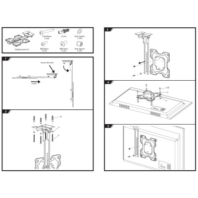 Part King Fold Up Down Away TV Ceiling Mount Bracket 27" 32" 33" 37" 39" 40" 41" 42" 43" LED TV VESA 75x75 100x100 Folding Sloping Ceiling Flip Bracket