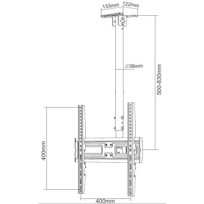 Part King TV Ceiling Mount Bracket 32" 40" 42" 43" 49" 50" 55" 60" LED TV VESA 400x400