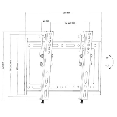 Part King Tilt TV Wall Mount Bracket 24" 27" 32" 40" 42" 43" LED TV VESA 200x100 200x200