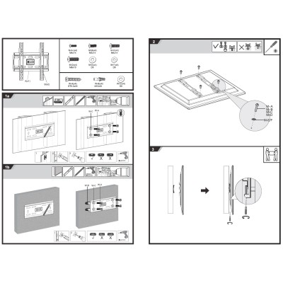 Part King TV Wall Mount Bracket 24" 27" 32" 40" 42" 43" LED TV VESA 200x100 200x200 Flat