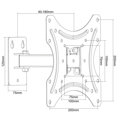 Part King Universal Tilt & Swivel Arm TV Wall Mount Bracket 23" 24" 27" 32" 42" 43" LED LCD Moving Left Right