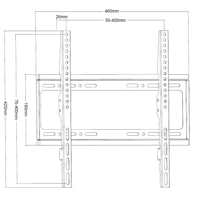 Part King Universal Slim TV Wall Mount Bracket 32" 40" 42" 43" 50" 55" LED TV VESA 200x200 300x200 300x300 400x200 400x400