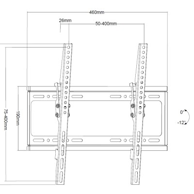 Part King TV Wall Mount Tilt Bracket 32" 40" 42" 43" 50" 55" 60" 65" LED TV VESA 300x200 300x300 400x200 400x300 400x400