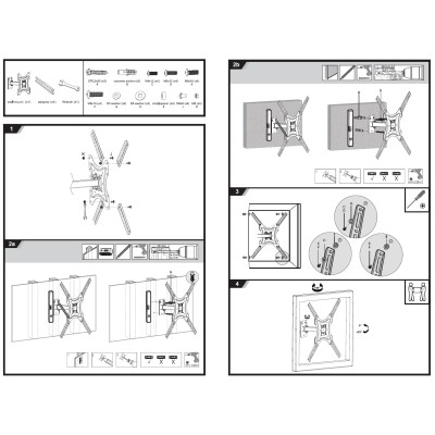 Part King Universal Tilt & Swivel Arm TV Wall Mount Bracket 32" 42" 43" 49" 50" 55" LED LCD Moving Left Right 200x200 300x300 400x200 400x400 VESA