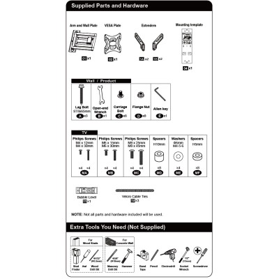 Part King 26" - 65" Extra Long Arm Full Motion TV Wall Mount Bracket Tilt Swivel 42" 50"